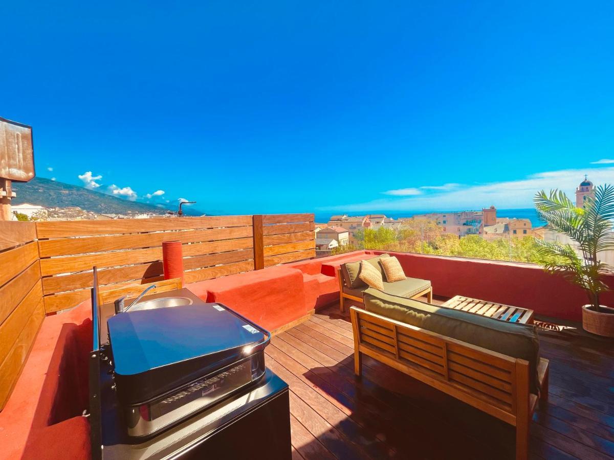 בסטיה Pepites Bastiaises Piazza D'A Appartement Roof Top Vue Mer מראה חיצוני תמונה